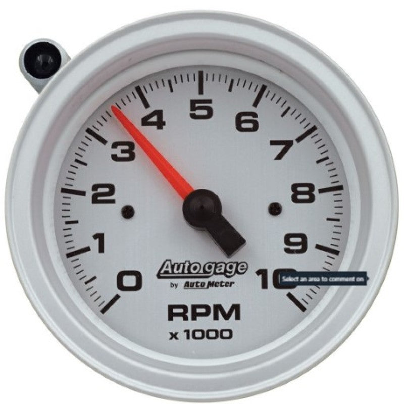 AutoMeter Tachometer Gauge 10K RPM 3 3/4in Pedestal w/Ext. Shift-Light