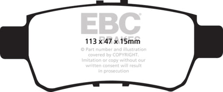 EBC 05-10 Honda Odyssey 3.5 Greenstuff Rear Brake Pads (For 11.7in. Ro