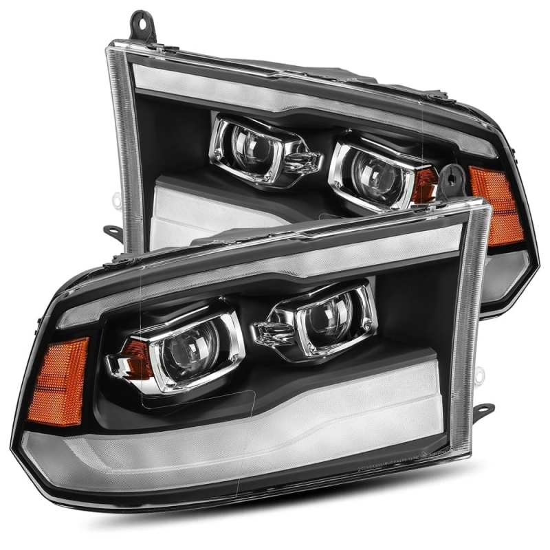 AlphaRex 09-18 Dodge Ram 1500HD LUXX LED Proj Headlights Plnk Style Bl