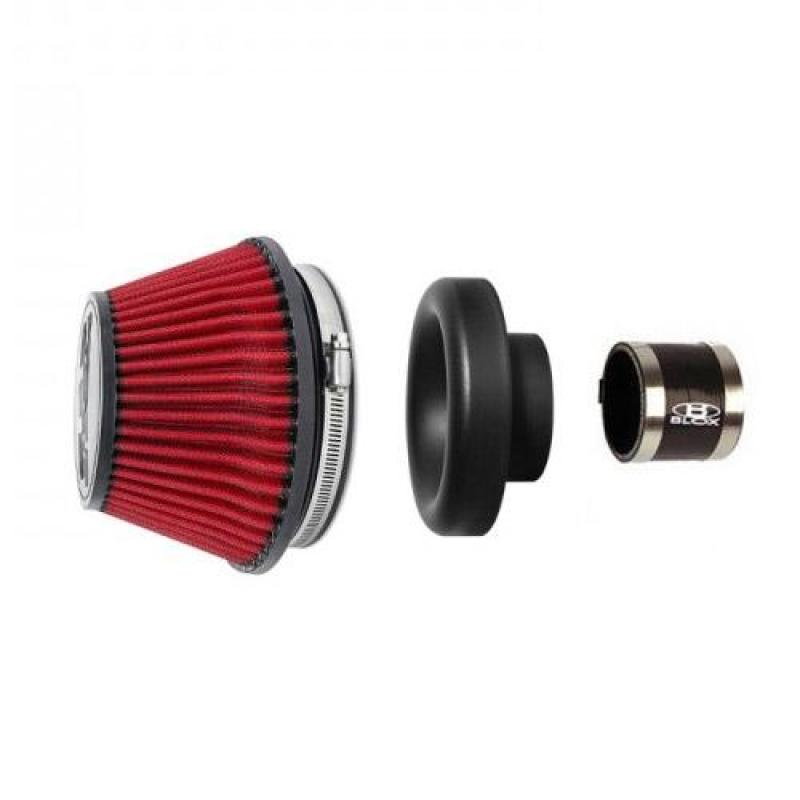 BLOX Racing Shorty Performance 5in Air Filter w/2.5in Velocity Stack a