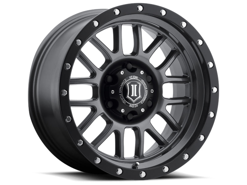 ICON Alpha 17x8.5 6x5.5 0mm Offset 4.75in BS 106.1mm Bore Gun Metal Wh