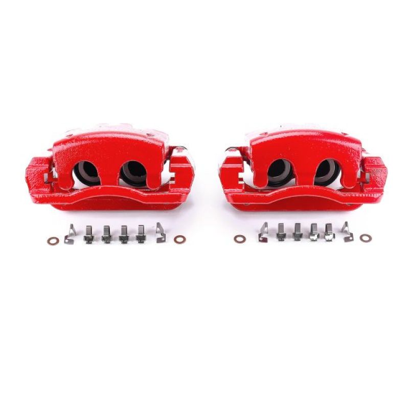 Power Stop 05-07 Ford F-250 Super Duty Rear Red Calipers w/Brackets - 