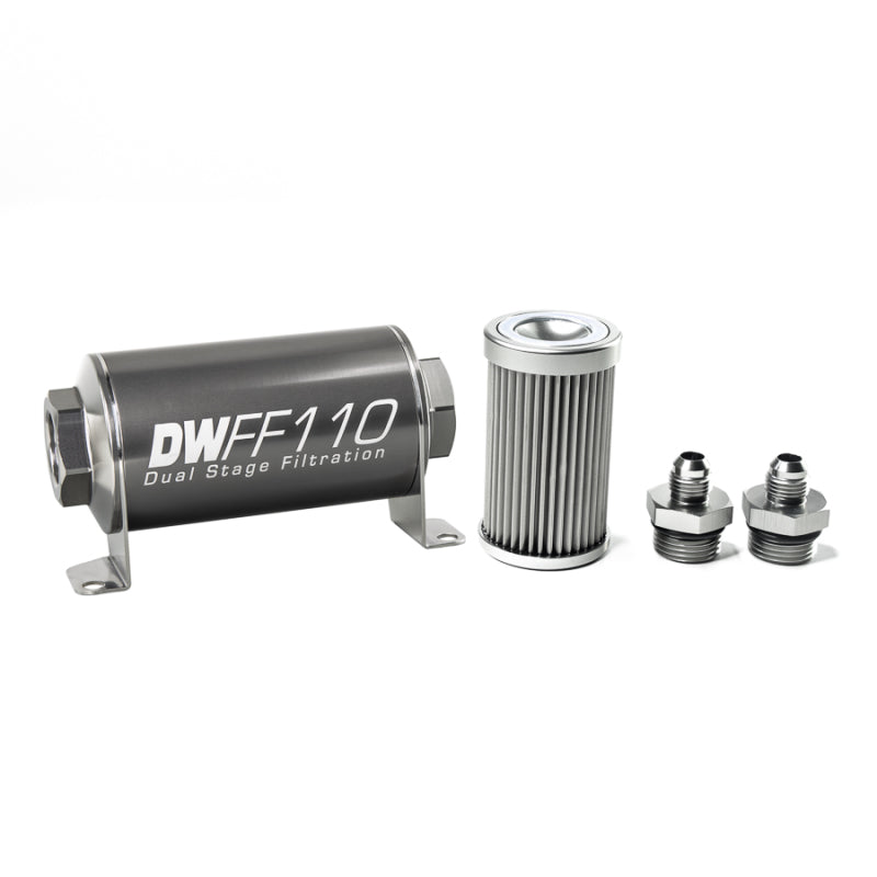 DeatschWerks Stainless Steel 6AN 10 Micron Universal Inline Fuel Filte