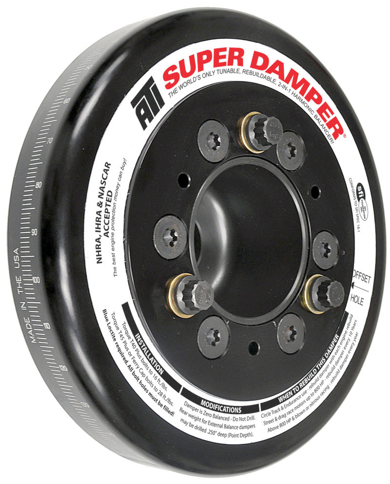 ATI Damper - 7.074in - Alum - Honda B - Race Damper - 4 Grv Steel Hub 