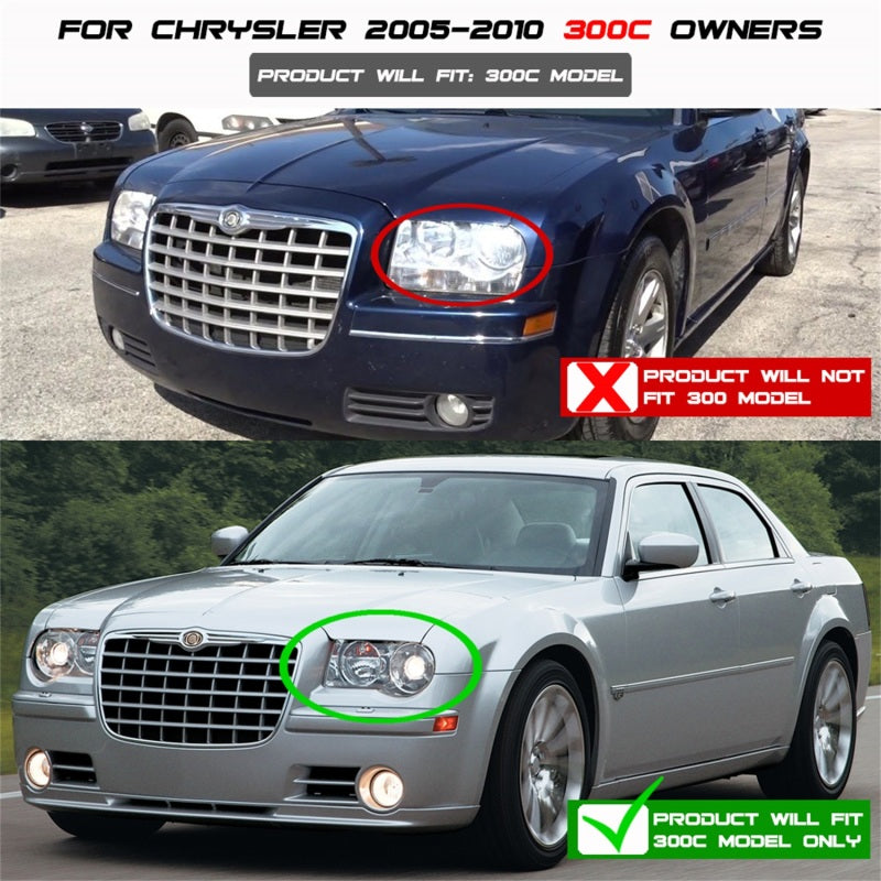 Spyder Chrysler 300C 05-10 Projector Headlights LED Halo LED Smke (Not