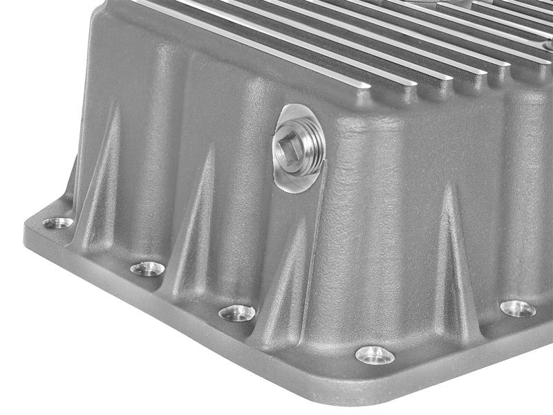 aFe Street Series Engine Oil Pan Raw w/ Machined Fins; 11-17 Ford Powe