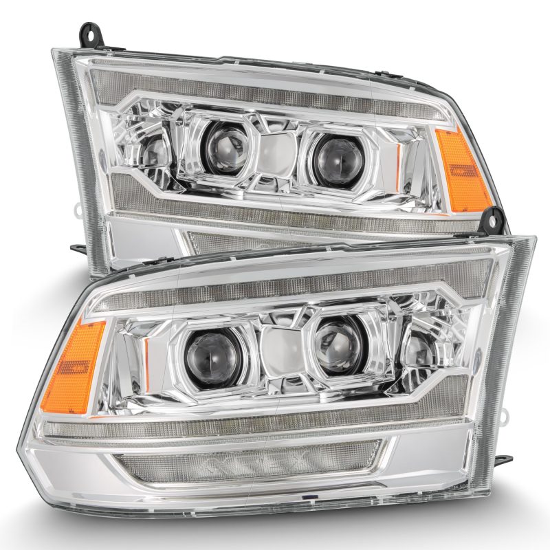 AlphaRex 09-18 Dodge Ram 2500 LUXX LED Proj Headlights Plank Style Chrm